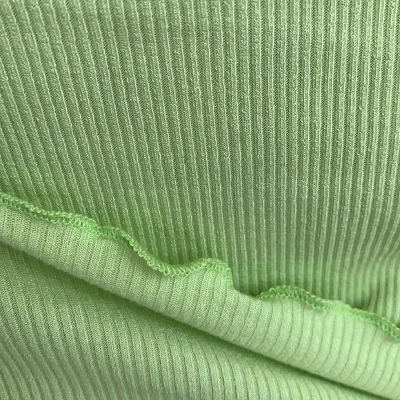 ❌DONATED❌Cherish Lime Green Lettuce Hem Ribbed Crop Top - Picture 10 of 12